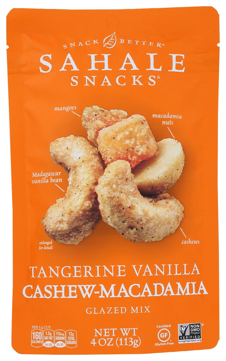 SAHALE SNACKS: Tangerine Vanilla Cashew Macadamia Glazed Mix, 4 oz