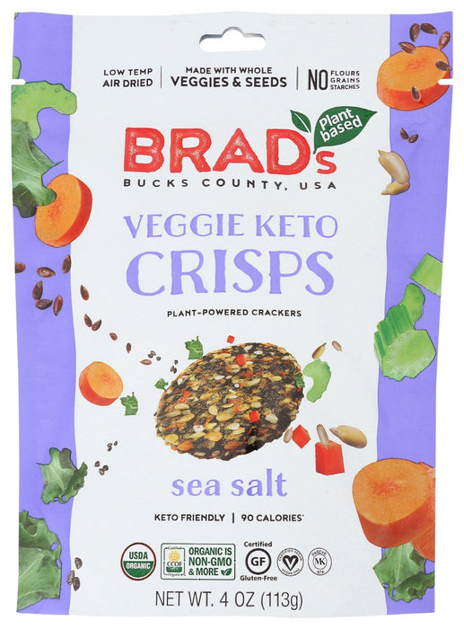 BRADS PLANT BASED: Sea Salt Veggie Keto Crisps, 4 oz