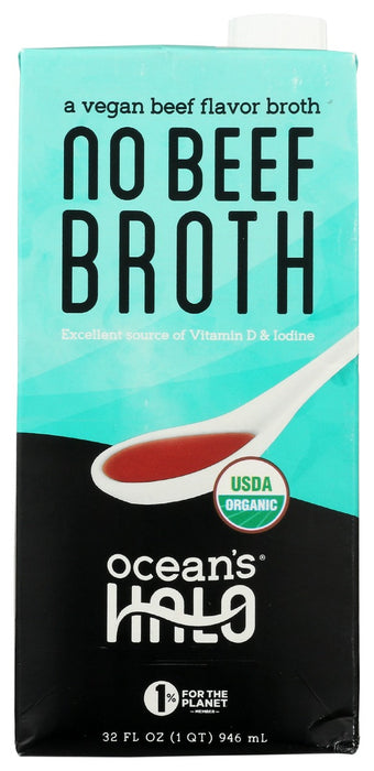 OCEANS HALO: Organic No Beef Broth, 32 oz