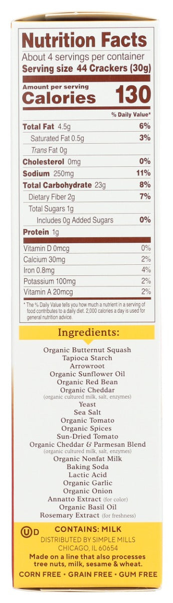 SIMPLE MILLS: Baked Snack Crackers Pizza, 4 oz