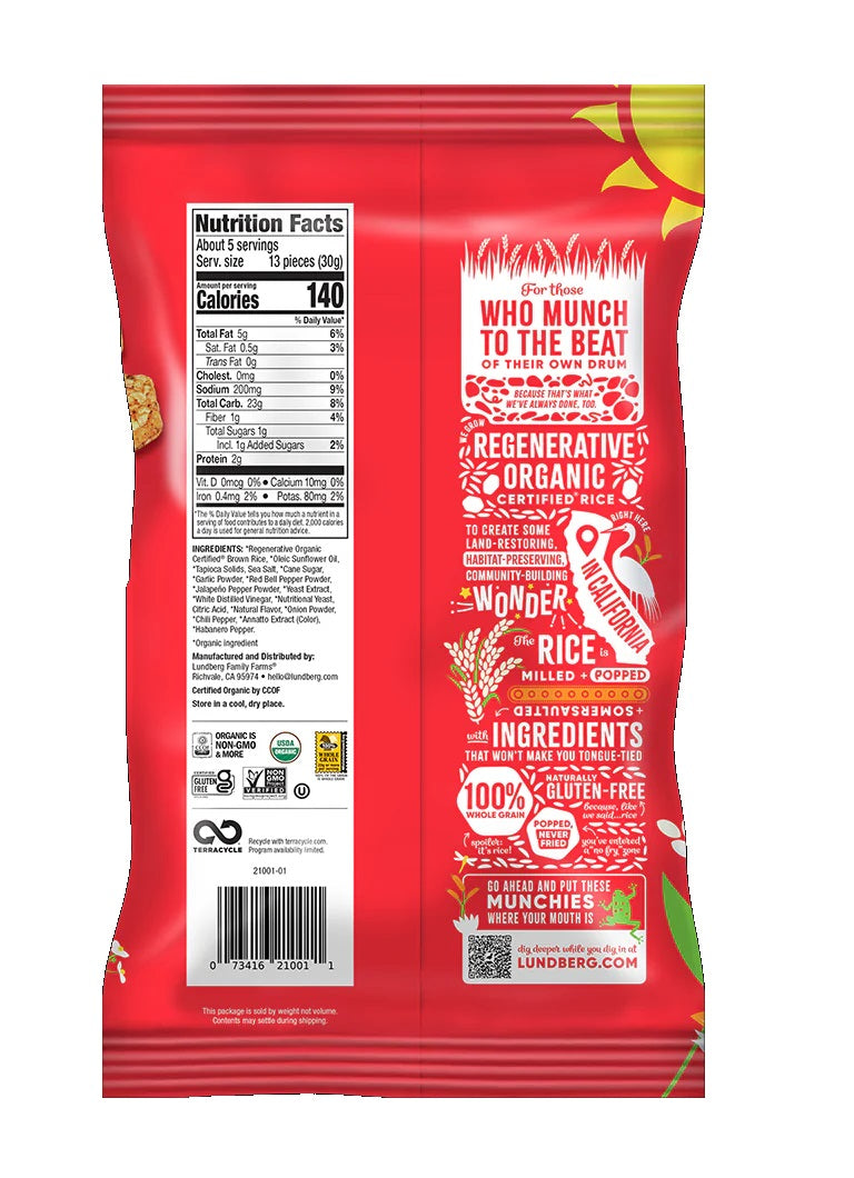 LUNDBERG: Organic Fiery Hot Rice Cake Minis, 5 oz