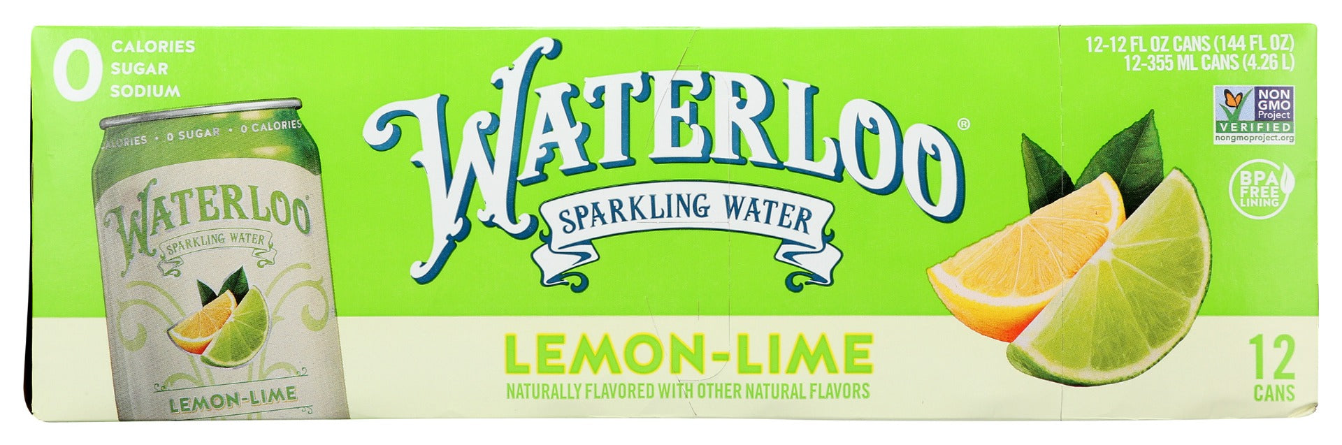 WATERLOO SPARKLING WATER: Lemon Lime Sparkling Water 12Pk, 144 fo