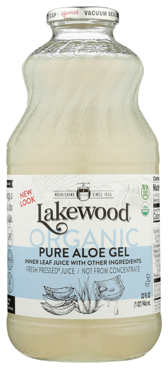 Discover the soothing essence of Lakewood Organic Pure Aloe Gel Juice, where each 32-ounce bottle is lovingly crafted from 3 lbs. of organic aloe. This is not just a beverage; it's an invitation to experience the pure, hydrating qualities of aloe, meticulously designed to bring a splash of nature's tranquility to your day.
