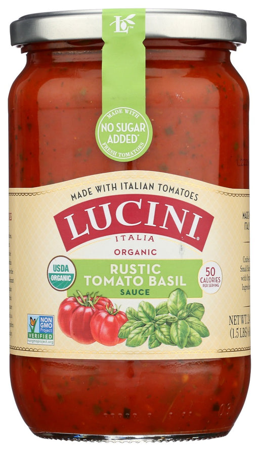 Delicately cooked in small batches, Lucini's line of organic pasta sauces only use the freshest ingredients, packed with garden-fresh flavor, sourced from producers in Tuscany. This organic sauce celebrates the flavors of fresh tomatoes and fresh basil.