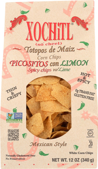 These light and thin tortilla chips are oven-baked and quick-fried in organic palm olein oil for extra crispiness, then flavored with sea salt, pepper, garlic and citrus. Get these authentic Mexican flavors delivered pronto from the Xochitl plant in Texas.
