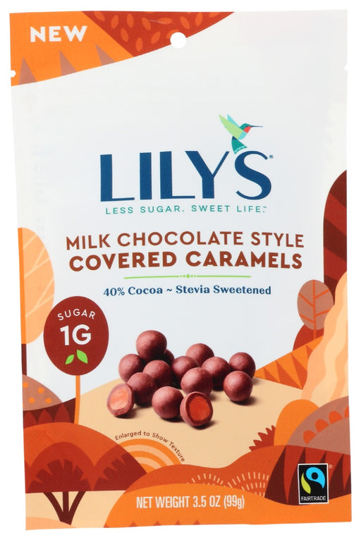 LILYS SWEETS: Milk Chocolate Style Covered Caramels, 3.5 oz