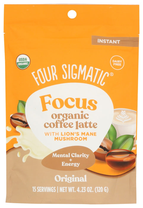 FOUR SIGMATIC: Focus Organic Coffee Latte Original, 4.23 oz