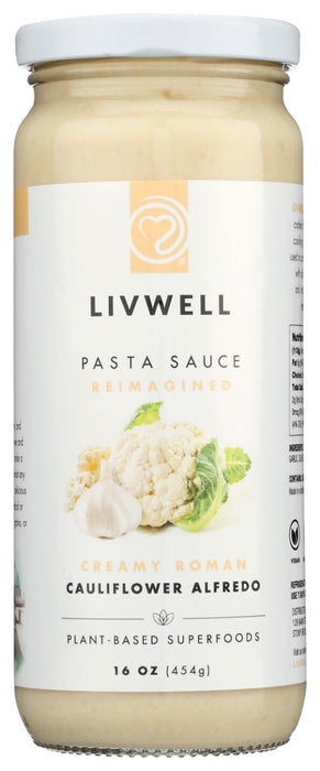 LIVWELL FOODS: Roman Cauliflower Alfredo Sauce, 16 oz