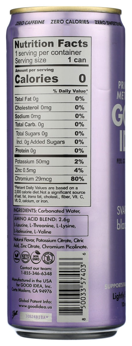 GOOD IDEA: Black Currant Sparkling Water, 12 fo