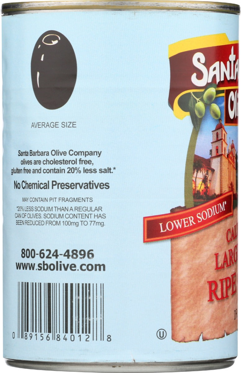 SANTA BARBARA: California Large Pitted Ripe Olives, 6 oz