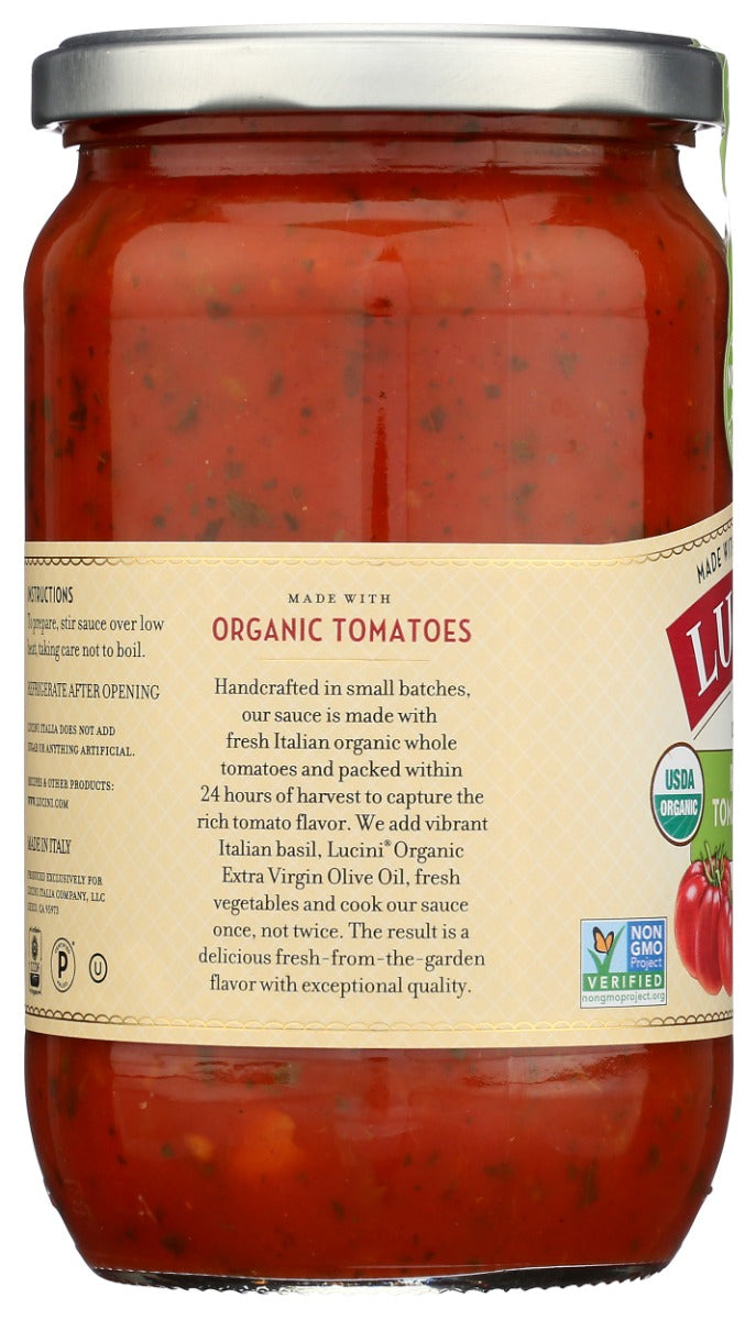 LUCINI: Organic Rustic Tomato Basil Sauce, 24 oz