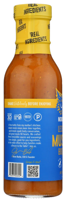 NOBLE MADE BY THE NEW PRIMAL: Less Sugar Mustard BBQ Sauce, 12 fo