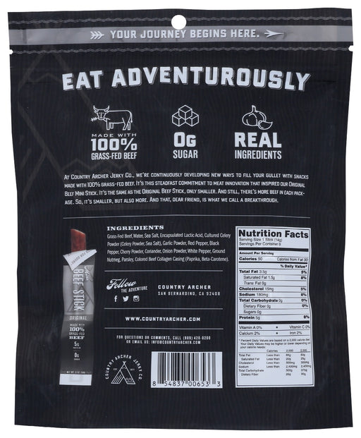 COUNTRY ARCHER: Beef Stick Original Mini, 4 oz - No Brand For Less
