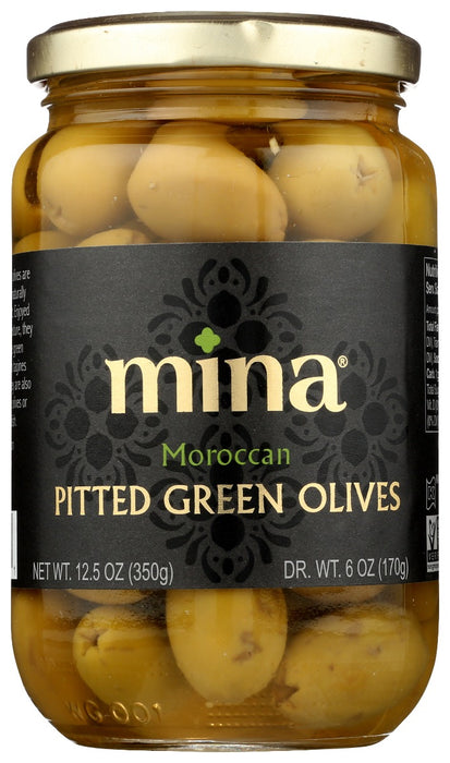 MINA: Olives Green Pittd Morocn, 12.5 oz