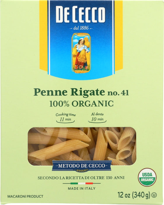 DE CECCO: Pasta Penne Rigate Org, 12 oz