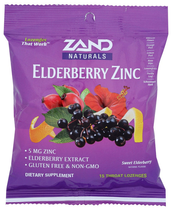ZAND: Lozenges Herbal Elderberry Zinc, 15 pc