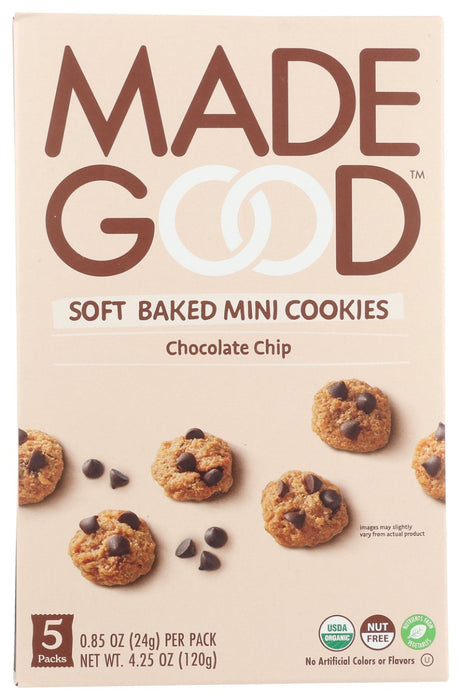MADEGOOD: Chocolate Chip Soft Baked Mini Cookies 5Pk, 4.25 oz