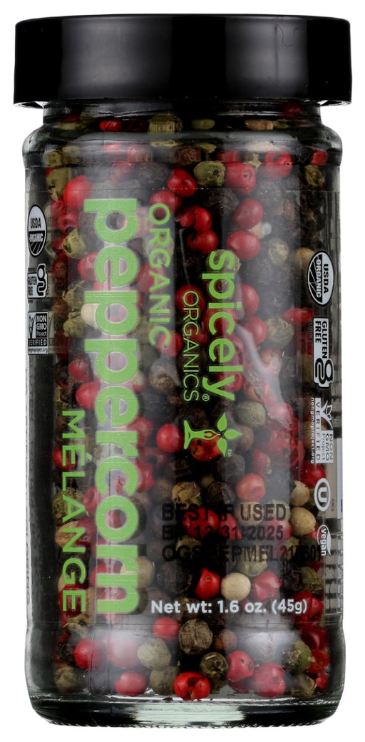 SPICELY ORGANICS: Organic Peppercorn Melange Jar, 1.6 oz