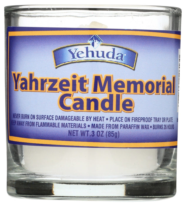 YEHUDA: Yahrzeit Memorial Candle Glass Tumbler, 1 ct