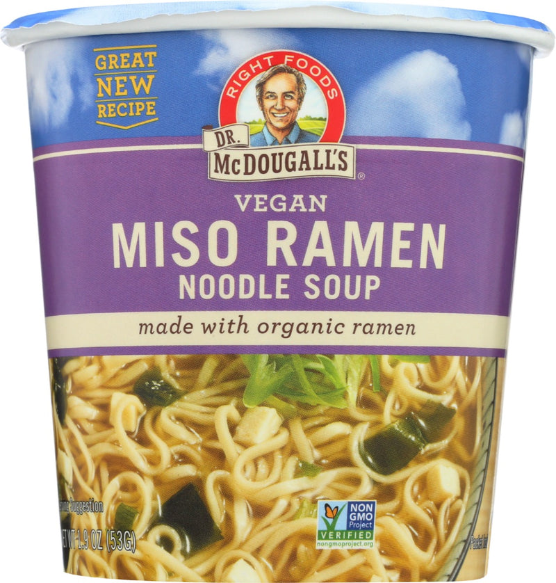 Enjoy something amazing - Vegan Miso Ramen Noodle Soup! This soothing ramen instant vegan ramen soup is made with organic noodles that are steamed and not fried. It satisfies your craving for takeout Japanese snacks with wholesome ingredients like wakame seaweed and real miso powder and just-add-water convenience.