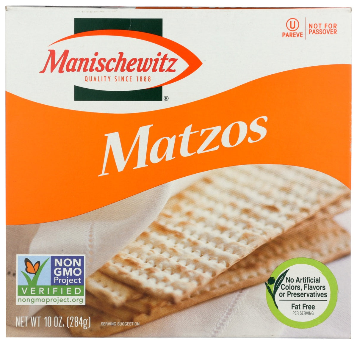 Unsalted Matzos MANISCHEWITZ: Unsalted Matzo, 10 oz — No Brand For Less