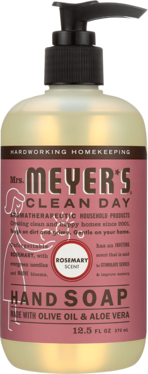 Mrs. Meyer's Clean Day Liquid Hand Soap is specifically made to clean and freshen hands without drying, while also providing a special, singular scent. This hardworking liquid soap formula contains olive oil, aloe vera, essential oils and other thoughtfully chosen ingredients to clean and freshen busy hands. Made without parabens, phthalates, animal-derived ingredients, Mrs. Meyer's products are made with cruelty-free formulas and are Leaping Bunny certified.