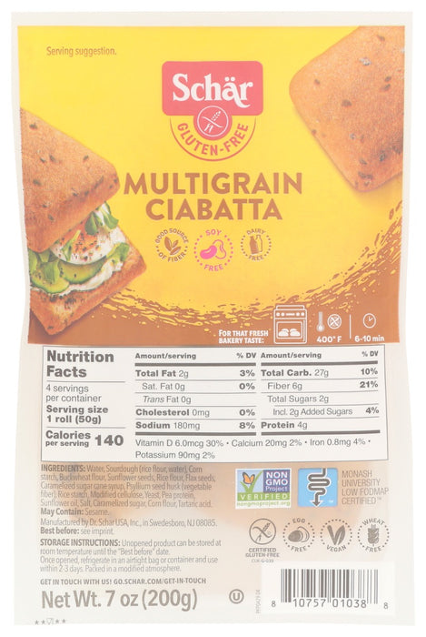 SCHAR: Multigrain Ciabatta, 7 oz