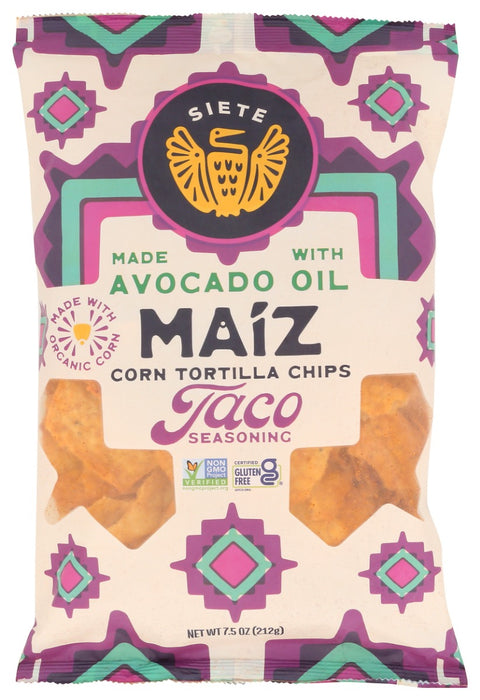 SIETE: Maiz Taco Seasoning Corn Tortilla Chips, 7.5 oz