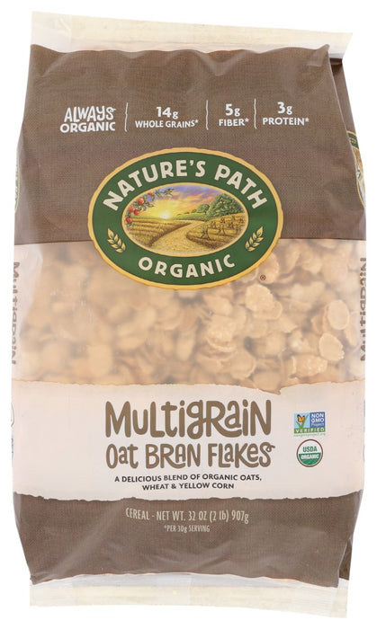 NATURES PATH: Multigrain Oat Bran Flakes Cereal, 32 oz