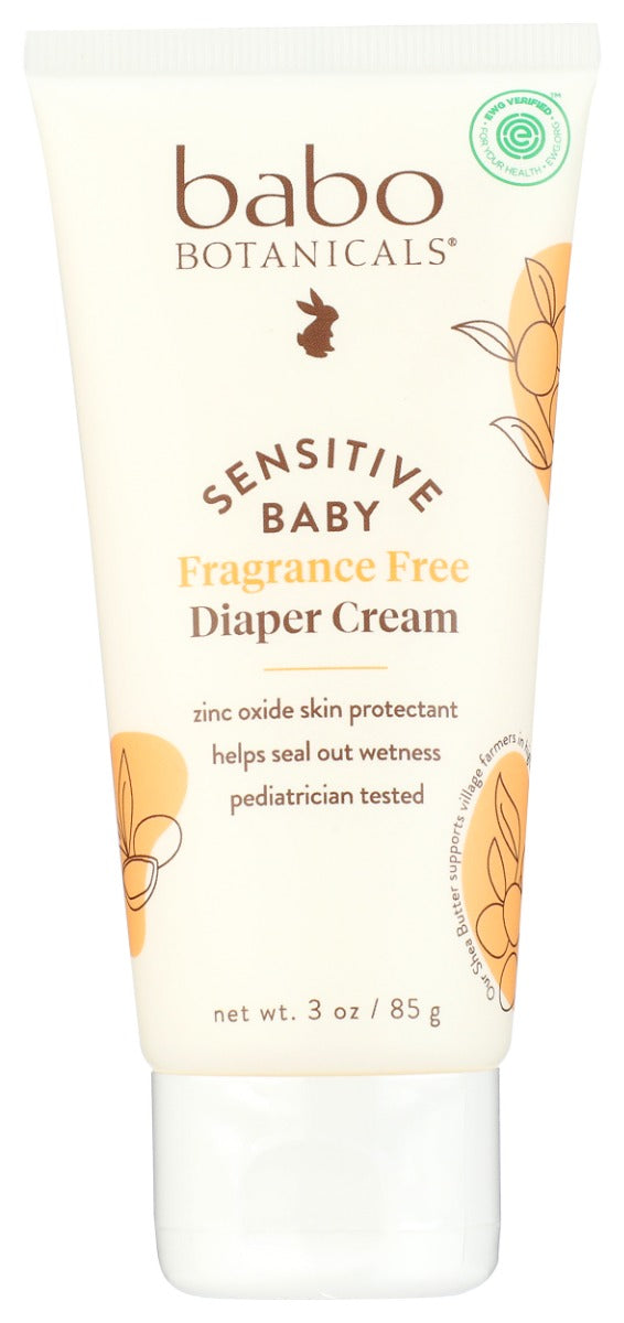 Meet the zinc diaper rash cream made by nature. Packed with plant-based ingredients like shea butter and coconut oil plus 25% Zinc Oxide, a natural origin skin protectant, the Sensitive Baby Fragrance-Free Zinc Diaper Rash Cream protects and soothes baby's delicate skin and seals out excess moisture. This rich creamy and cloth-diaper-friendly formula is EWG Verified® to ensure the highest level of safety and quality. A must-have for changing time!