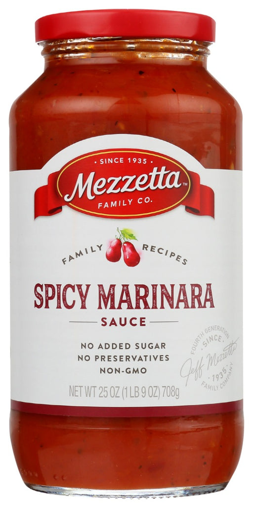 Our classic family recipe, with a little extra kick. This Arrabbiata-like sauce with sweet plum tomatoes is slow-simmered with garlic, fresh onions, basil and a hint of heat from chili peppers - because Nonna liked a little spice on occasion.