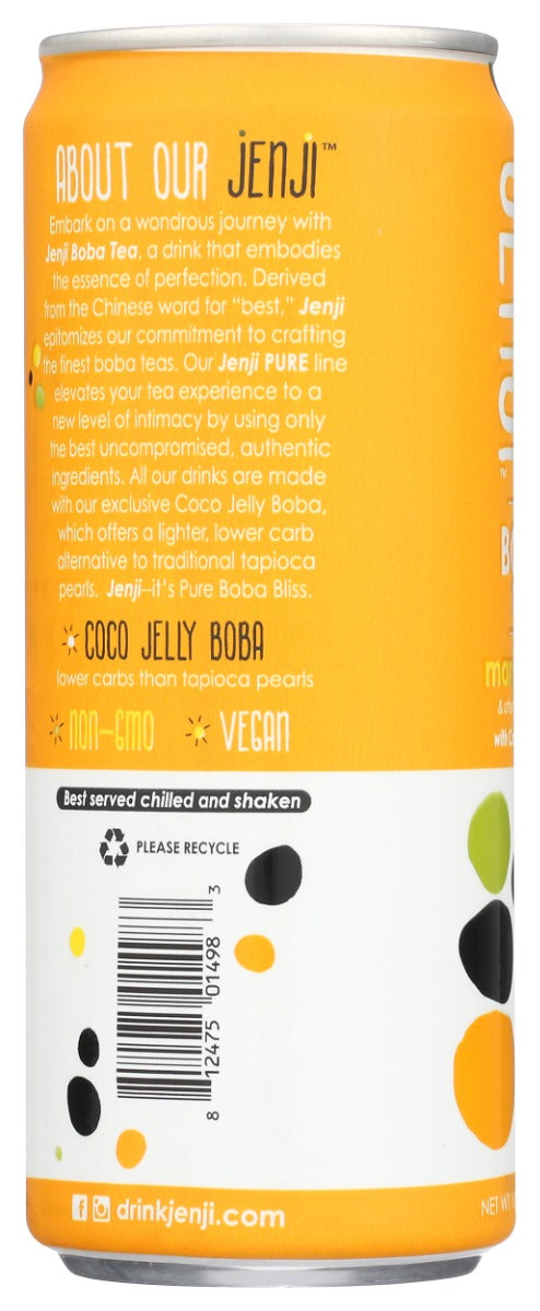 JENJI PURE: Mango Latte Boba Tea, 10.8 fo