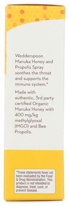 WEDDERSPOON: Propolis and Manuka Honey Throat Spray Lemon and Ginger, 1 fo