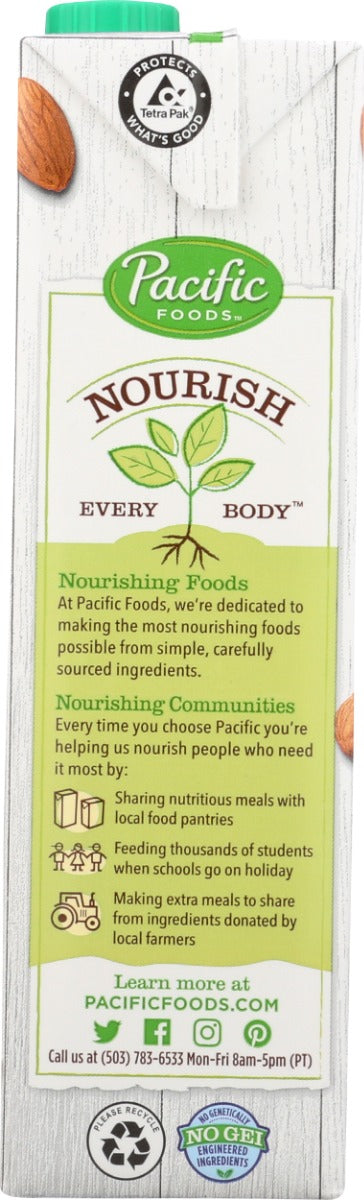 PACIFIC FOODS: Organic Unsweetened Almond Milk, 32 fo