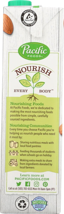 PACIFIC FOODS: Organic Unsweetened Almond Milk, 32 fo