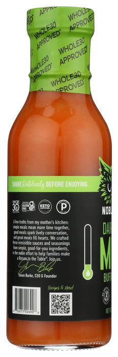 NOBLE MADE BY THE NEW PRIMAL: Zero Sugar Mild Buffalo Sauce, 12 fo