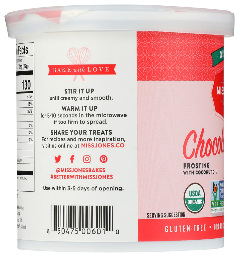 MISS JONES BAKING CO: Organic Chocolate Buttercream Frosting, 11.29 oz