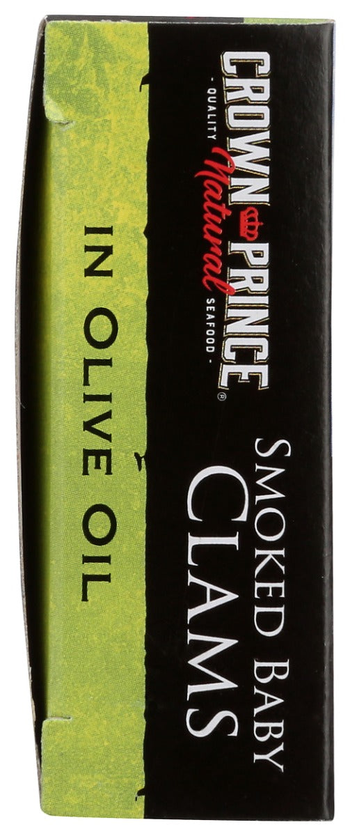 CROWN PRINCE: Smoked Baby Clams in Olive Oil, 3 oz