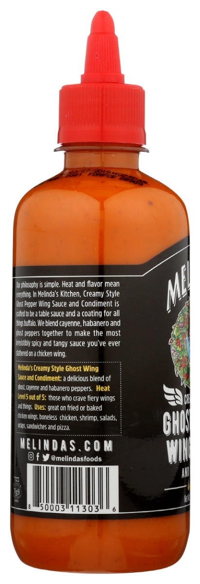 MELINDAS: Creamy Style Ghost Pepper Wing Sauce, 12 oz