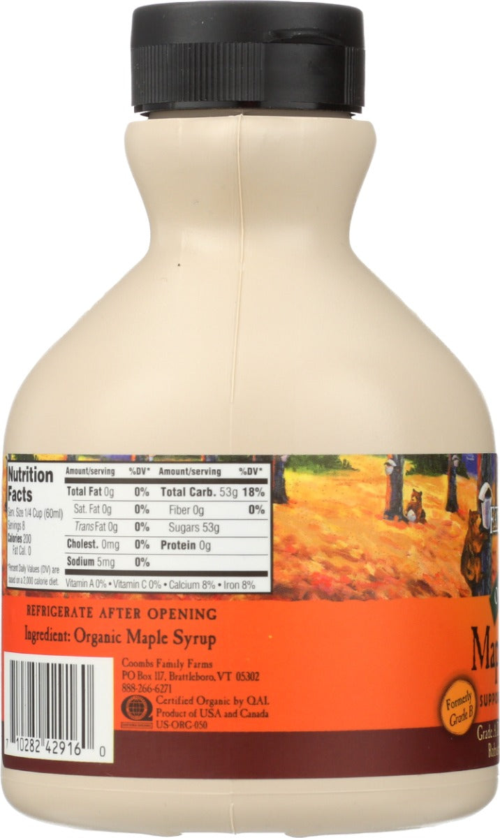 COOMBS FAMILY FARMS: Organic Maple Syrup Grade A Dark Color Robust Taste, 16 oz