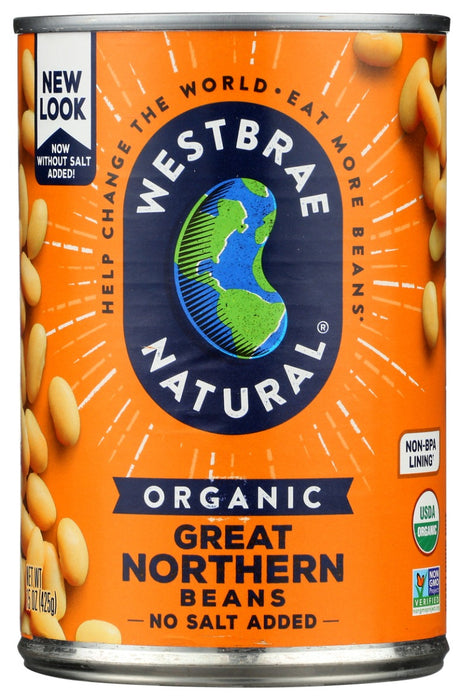 WESTBRAE: Organic Great Northern Beans No Salt Added, 15 oz