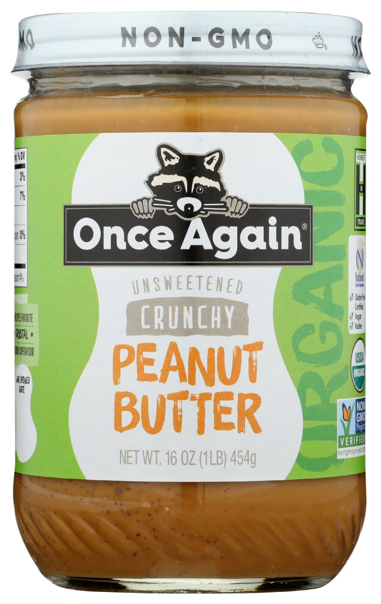 Deliciously crunchy, certified organic peanut butter made by roasting and grinding blanched, dry roasted peanuts until they are wonderfully creamy. We then add our crunchies.
Contains peanuts with a hint of salt to bring out the exquisitely roasted flavor. Unsweetened.
Our peanuts are ethically sourced from Nicaragua, Argentina and the USA
USDA Organic, Non-GMO, Gluten free, Vegan, and Kosher Certified. No added preservatives.
Packaged in recyclable glass jars for minimal waste.