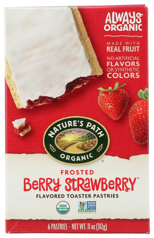 What a treat! These toaster pastries are made of real strawberry fruit filling, encased in a buttery organic pastry, and lightly frosted on the outside. Perfect for when you need a mid-day pick-me-up without all of the artificial flavors, synthetic colors, preservatives, or high fructose corn syrup that goes into the usual toaster pastries. Being mindful about your food and choosing to eat organic means you're making the best choice for your health, and our planet.