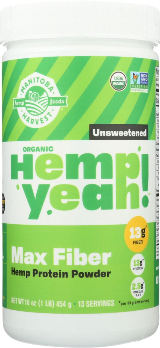 If you're looking to add some extra fiber to your diet, Unsweetened Hemp Yeah! Max Fiber Protein Powder is the perfect choice. It's packed with fiber (13g, 46% of your recommended daily intake per serving), and contains only one ingredient: organic hemp protein powder. Hemp Yeah! Max Fiber Protein Powder is great blended with your favorite smoothie or in baked goods. substitute for baking flour!