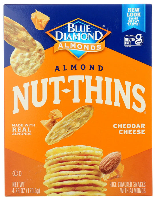 Add some crunch to cheese and crackers with the satisfying taste of our gluten-free Nut-Thins® Cheddar. With a generous 17 cracker serving size, these crispy, gluten-free snacks will satiate your cravings while leaving calorie-counting in the dust. Cheese dust, that is.