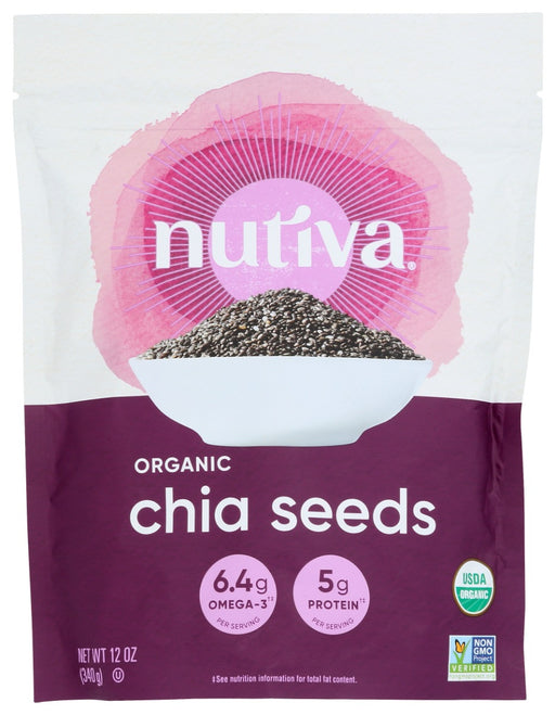 A traditional South American crop, chia seed (Latin name Salvia hispanica L.) has been used for thousands of years. These small, crunchy, gluten-free seeds are a rich source of protein, beneficial antioxidants, Omega-3 and fiber. A 3 tbsp. serving of chia has 15x more magnesium than broccoli, 30% more antioxidants than blueberries and 2x more potassium than bananas. Add Nutiva Organic Chia Seed to yogurt, oatmeal, smoothies, baked goods, or use them as a vegan replacement for eggs in baking recipes.
