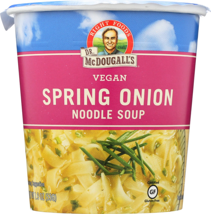 We love this crisp, delicious Spring Onion Noodle Soup. This vegan soup comes in a convenient cup to let you bring the taste of this traditional soup with you wherever you go. It's a crisp, delicious gluten-free soup pairs rice noodles with a lightly delicious vegan broth to bring you a cup of instant noodles that satisfy. Eat alone or alongside a green salad for a wholesome plant-based meal. 