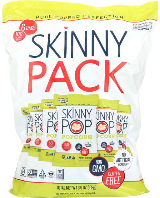 SKINNYPOP Original is a deliciously simple combination of perfectly popped popcorn, oil and salt that is sure to satisfy your salty snack desires. These 100-calorie bags are perfect for snacking on-the-go or kids lunch boxes. SKINNYPOP is gluten free, non-GMO, and a delicious whole grain snack. This flavor is also vegan!