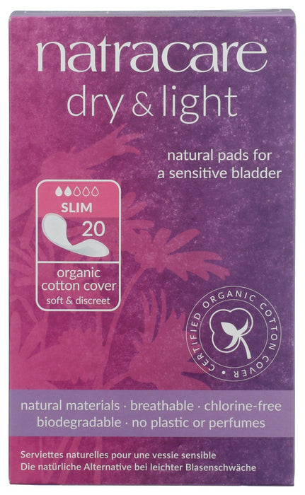 NATRACARE: Dry and Light Slim Incontinence Pads, 20 pc