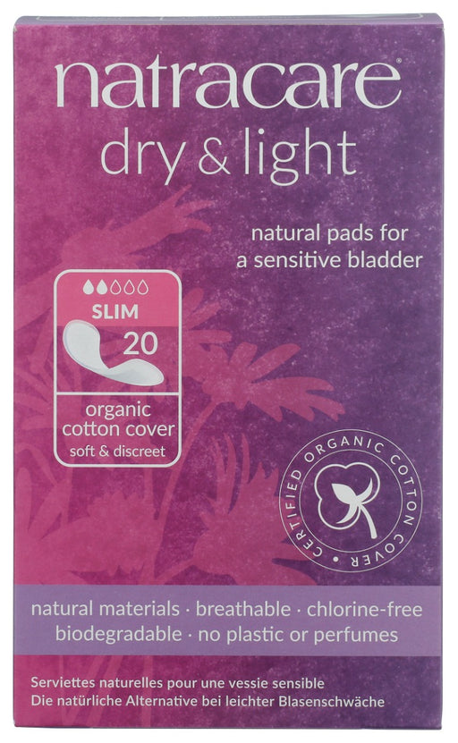 NATRACARE: Dry and Light Slim Incontinence Pads, 20 pc